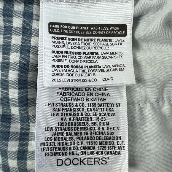 DOCKERS Men’s Shorts Size W38 Blue & White Check Pockets 10” Inseam 100% Cotton - Picture 4 of 4